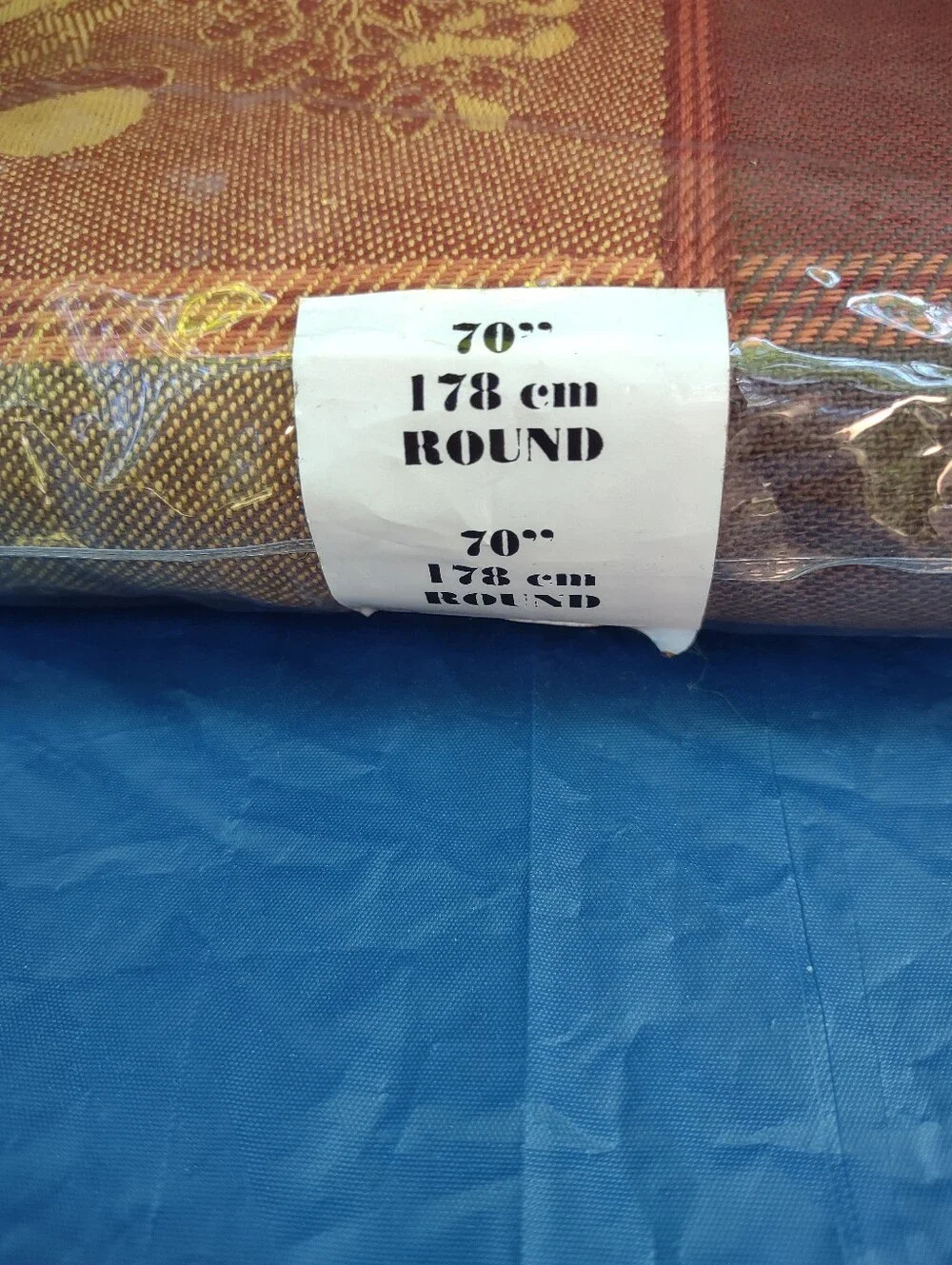 Pumpkin Harvest Rust 70 in Fabric Round Tablecloth
